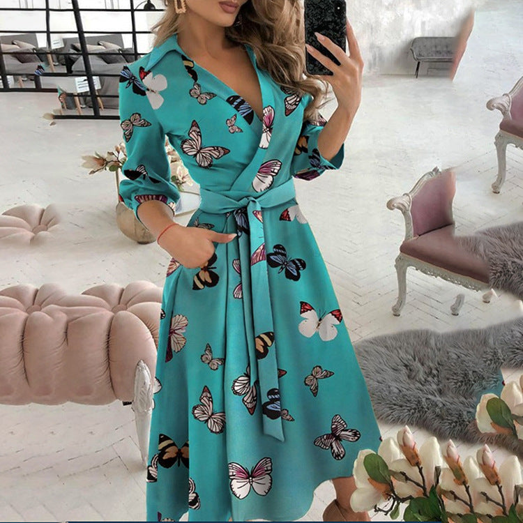 Wholesale Fall Clothing Sexy Stylish Loose Dresses Women Dresses 2021 Vestidos Casuales Office Dress