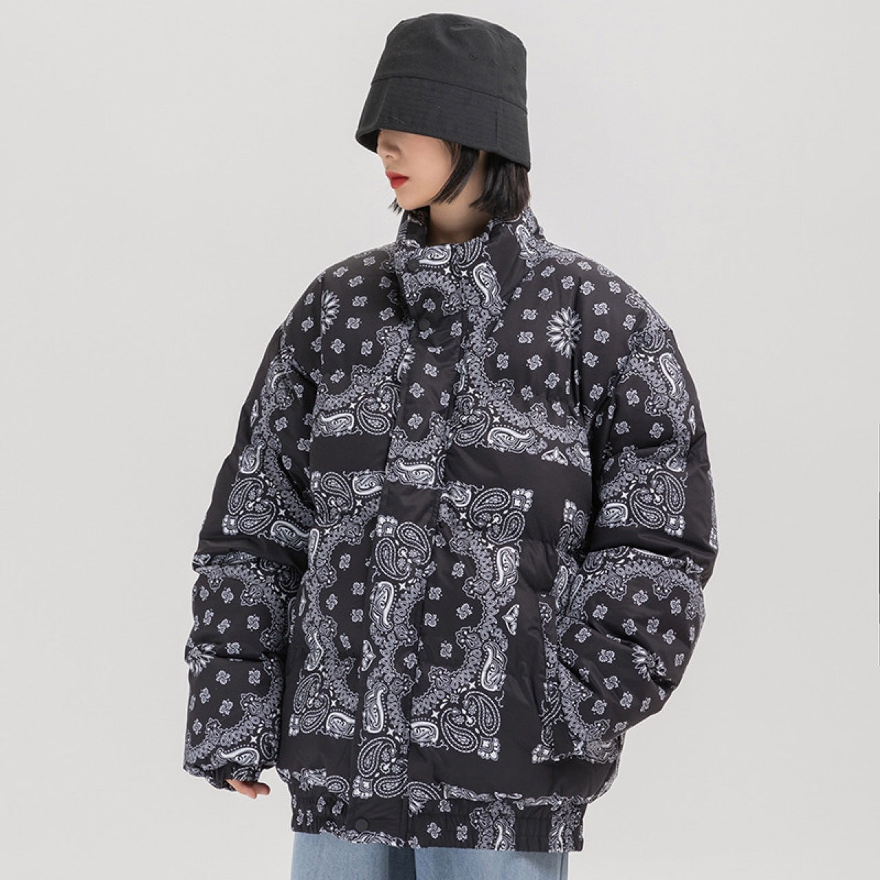 NS43 Print Unisex Coat Women Splice Winter Coat for Women Excellent Casual Coats Men Winter