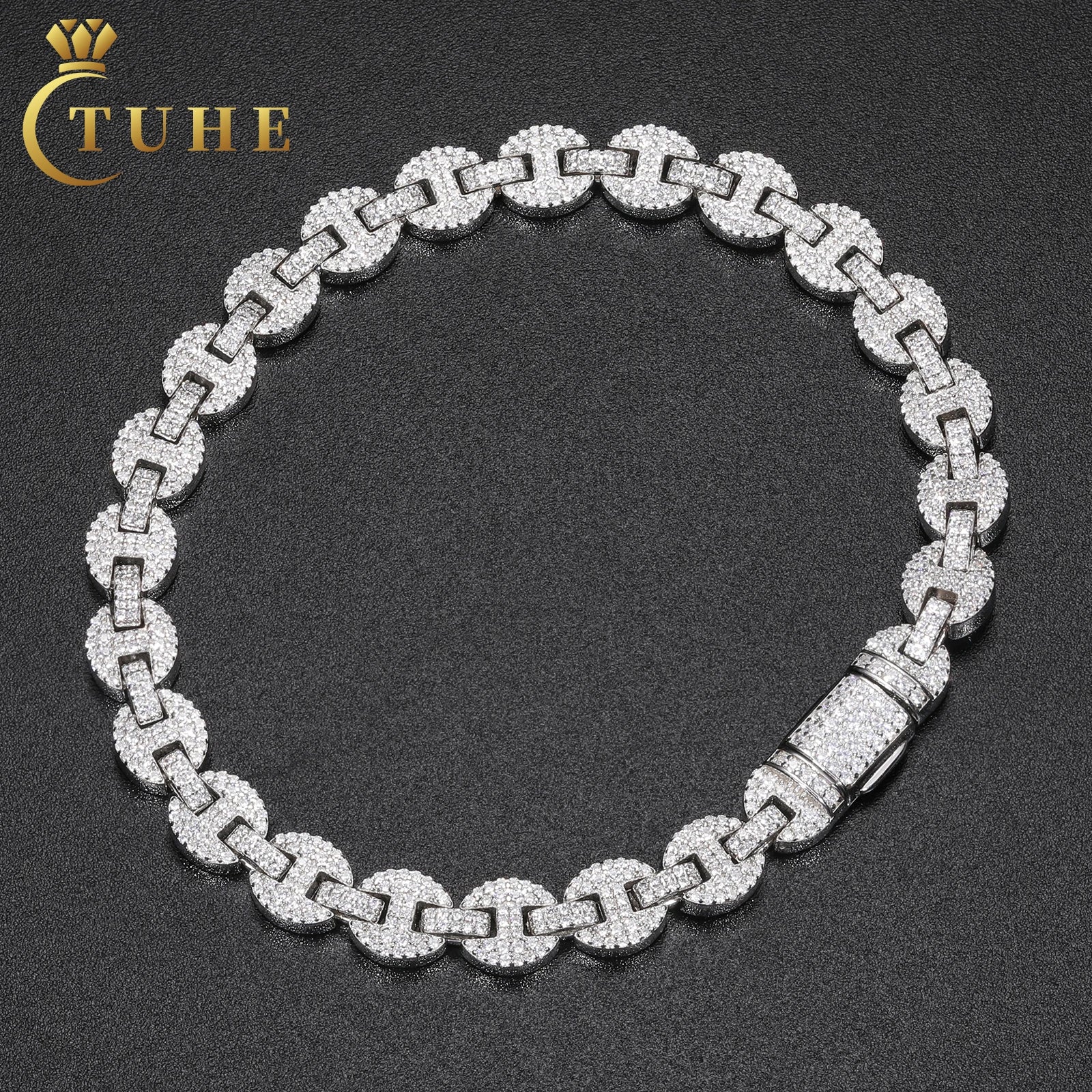 Pass Diamond Tester VVS Moissanite Iced Out Guci Link Chain Bracelet Fashion 925 Sterling Silver Mossanite Rappers Gift Hip Hop - My Store