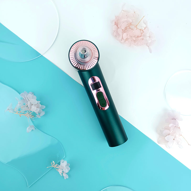 Rechargeable Personal Skin Care 3 LED Light Therapy Hot Cold Compress 6 Suction Heads Vacuum Blackhead Remover