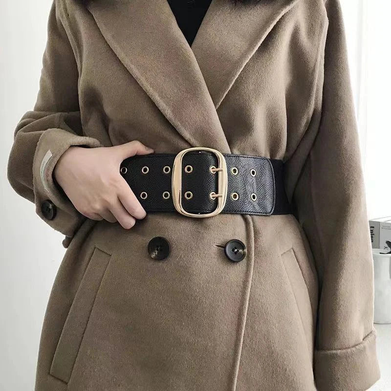 65 Style New Korean Windbreaker Elastic Wide Women Waistband a Variety Alloy Buckle Retro Belt All-Match Dress Women Accessory
