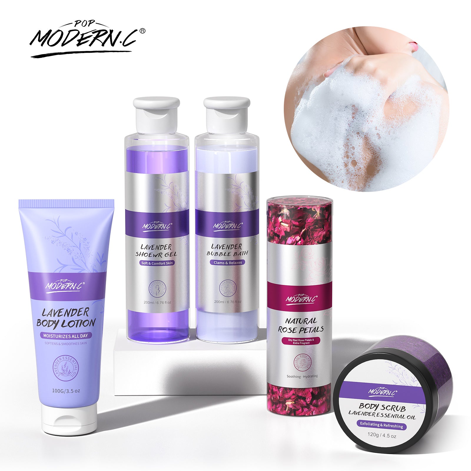 Wholesale Lavender Blossom Christmas Shower Gel Spa Bath Gift Set Spa Gift Basket for Women