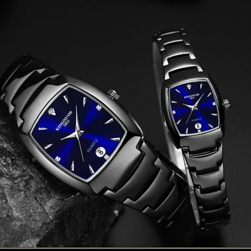 Couple Watches for Lovers Quartz Wristwatch Man Fashion Business Men Watch for Women Watches Tungsten Steel Ladies Watch Xfcs