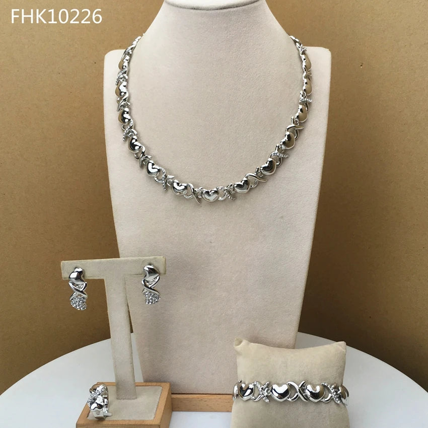 Classic Heart Jewelry Hugs and Kisses Jewelry XOXO Jewelry African Fashion Jewelry for Women FHK10242