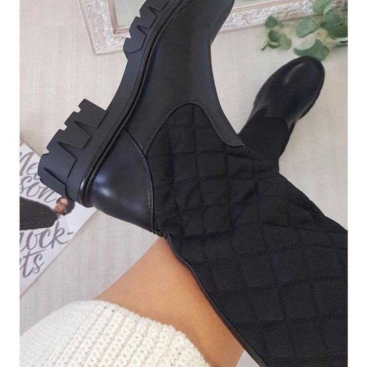 TG040 Winter Fall 2022 Fashion Leather Ankle Boots Women Shoes Boot Flat Round Boots Women Shoes