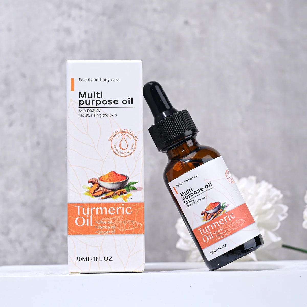 Private Label Turmeric Oil for Massage Glow Facial Serum Vitamin C Turmeric Face Oil Brightening Moisturizing Oil