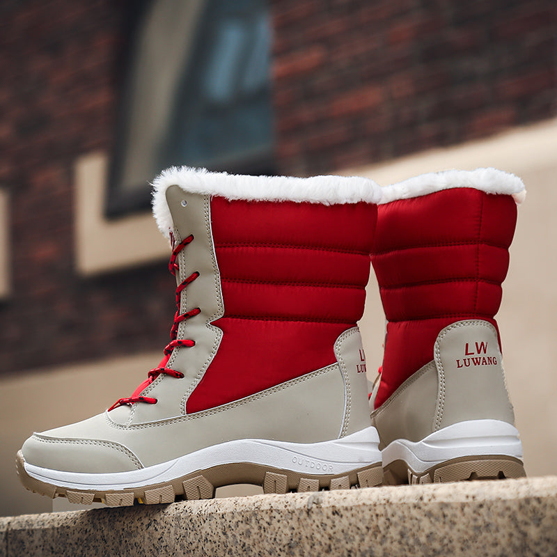 Waterproof Boot Women Snow Boots Keep Warm Short Fur Plush Winter Ankle Short Boots Botas De Nieve Plus Size Ladies Shoes