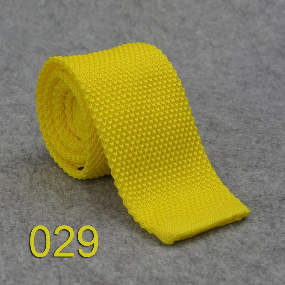 Wholesale Cheap Casual Black Knit Tie Cheap Silk Knitted Ties Men Plain Solid Men's Knit Ties