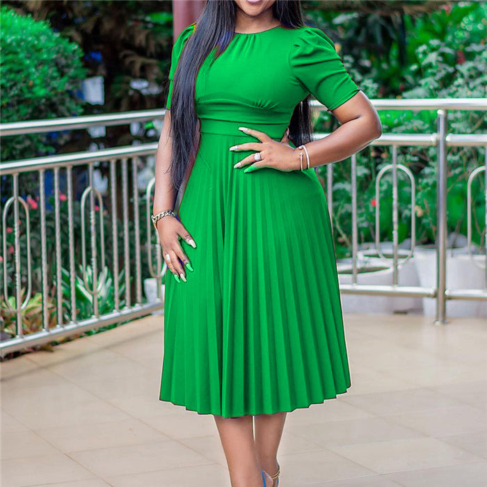 A0202-Summer Business Career Dresses Pleated Dress Women African Dresses
