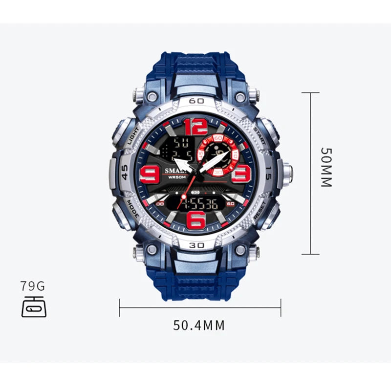 Quartz Watch for Men SMAEL Watch Waterproof Stopwatch LED Watches Male Clock 1921 Sport Watches Men Relogio Masculino Digital