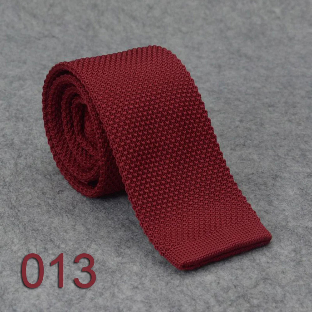 Wholesale Cheap Casual Black Knit Tie Cheap Silk Knitted Ties Men Plain Solid Men's Knit Ties