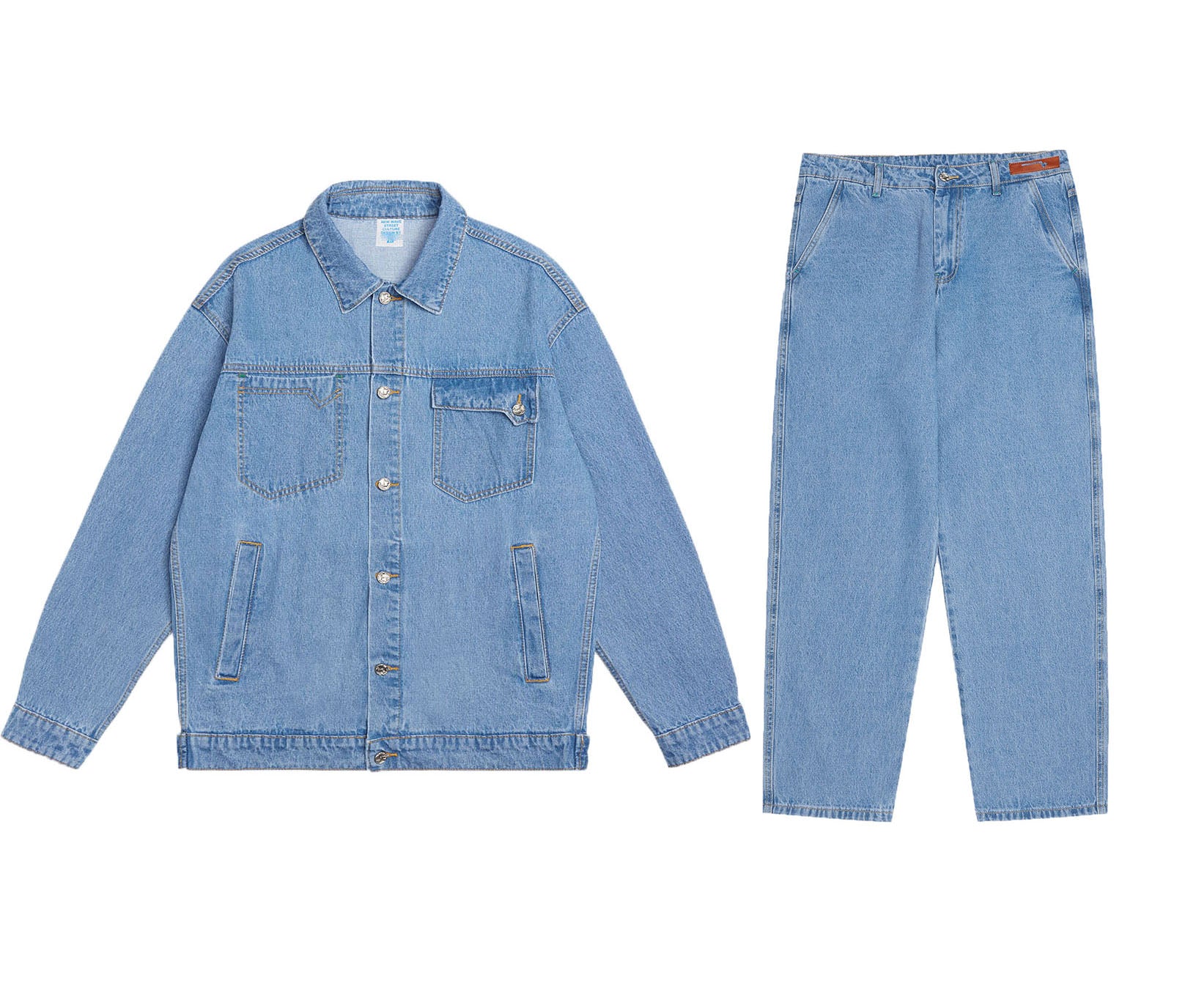 High Quality Denim Jean and Oversized Jeans, Men Jean Jacket and Pants Set
