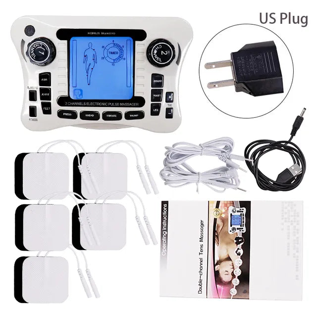Electric Pulse Massager Tens EMS Muscle Stimulator 12Modes Digital Therapy Machine Massager Pain Relief Tool Health Care Machine