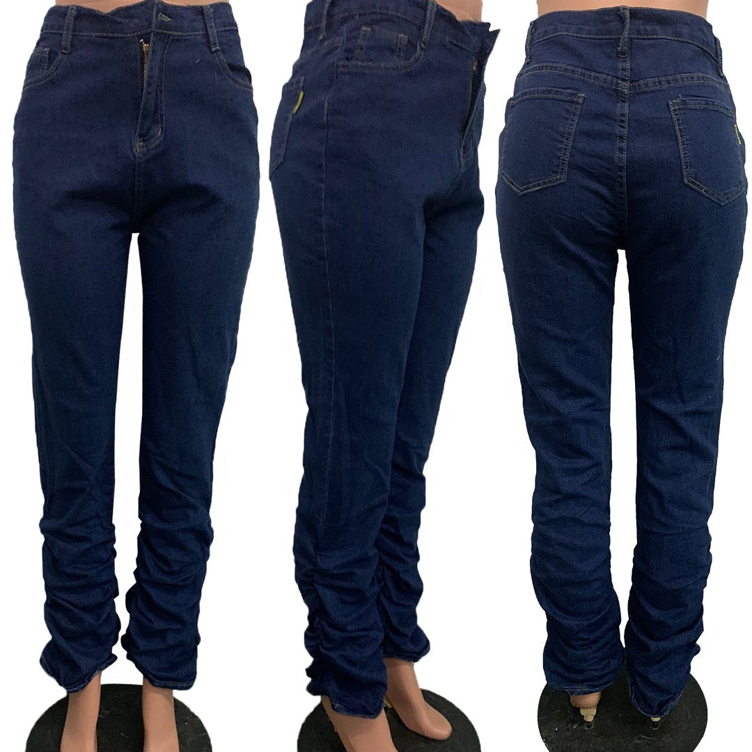 Fashion Streetwear Ladies Jeans Trousers Stacked Jeans Pant Denim Women Jeans