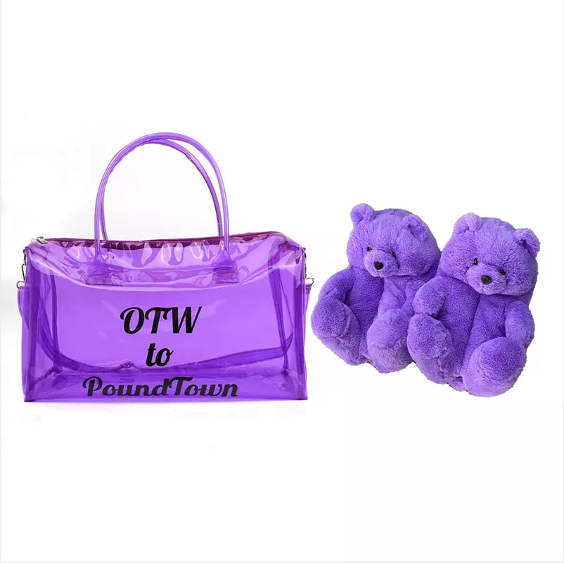 Drop Shipping Fashion Design Winter Women Girl Fur Shoes Cute Cartoon Animal Teddy Bear Warm Slippers Bedroom Soft Fur Slipper