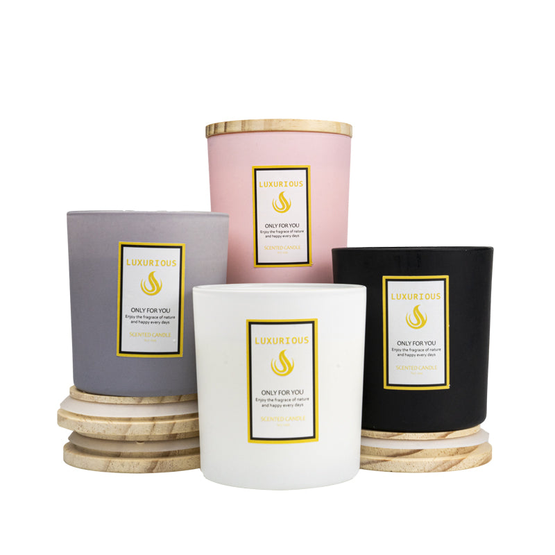 Private Label Soy Wax Candles Candle Jars With Wooden Lids Luxury Scented Candles