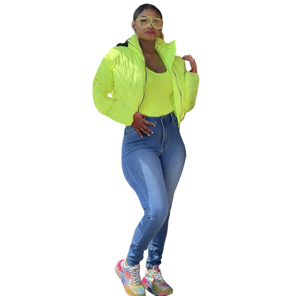JY032 Winter Bubble Coat Solid Custom Puffer Jacket Fashion Plus Size Women's Coats