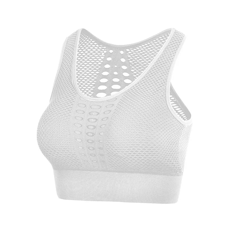 Seamless Sports Bra Top Fitness Women Racerback Running Crop Tops Femme Pink Workout Padded Yoga Bra High Support Activewear