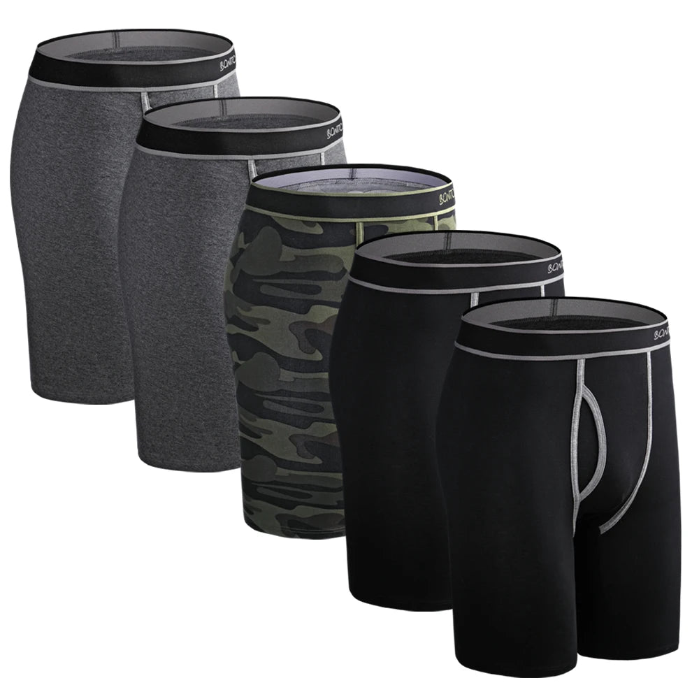 5pcs Long Boxer Mens Boxer Shorts Men Underwear Cotton Brand for Mens Underware Boxers Sexy Boxershorts Underpants Under Wear
