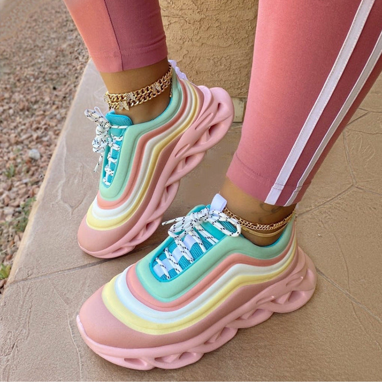 Women's Fashion Sneakers Lady Fashion Fancy Colorful Nice Sneaker for Women Walking Outdoor Shoes
