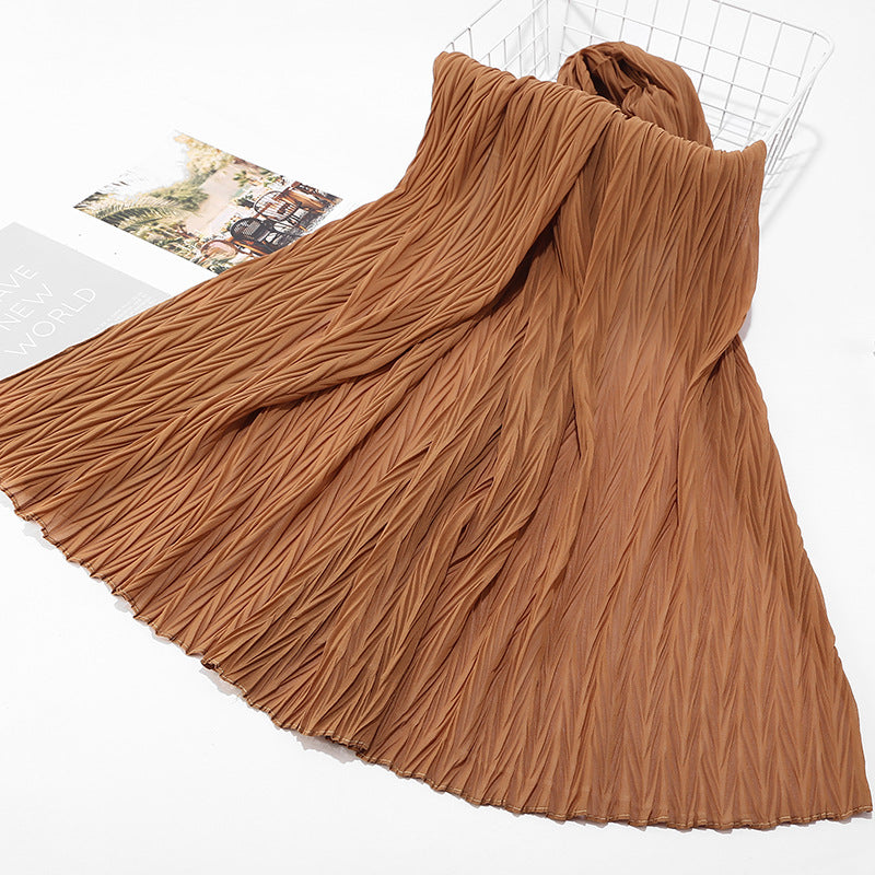 Inner Hijab Under Scarf Long Dubai Pleated Chiffon Hijabs Scarfs 2020 Scarves Muslim