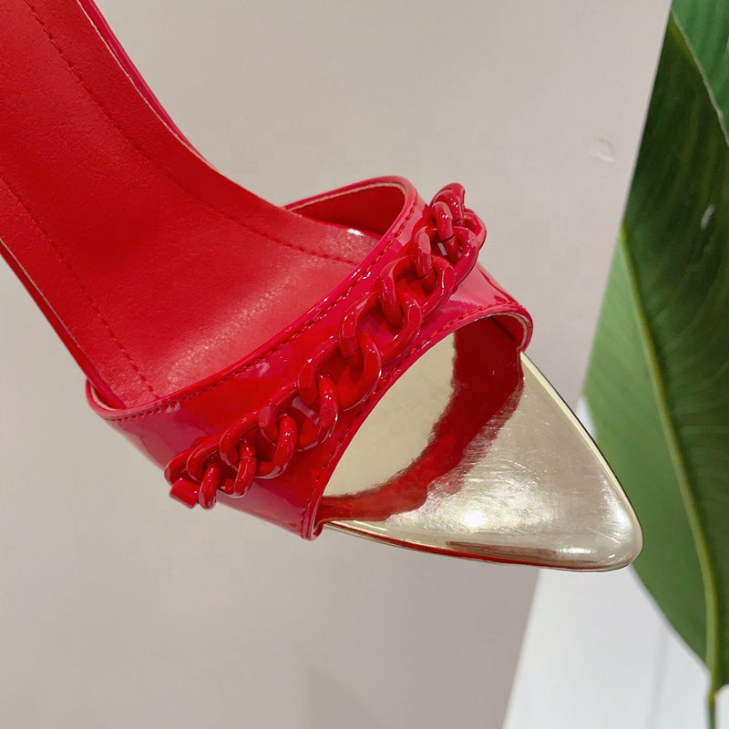 282-19 DEleventh Shoes Fashion Party High Heel Sandals Ladies Heel Shoes Slip on Designer Heels Ladies Summer Sandals Custom