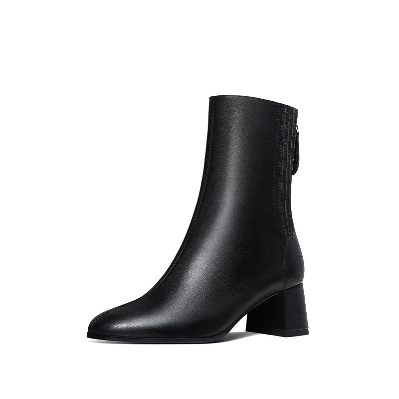 Goxeou European Style Women Ankle Boots Short Boots Ladies Chunky High Heels Chelsea Boot Fashion Stylish Classic Factory Price
