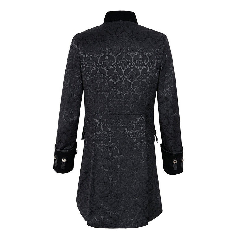 Men's Slim Collar Coats Literary Embroidery Retro Uniform Medieval Coat Solid Color Breasted Coat Stage Props Cosplay Costume