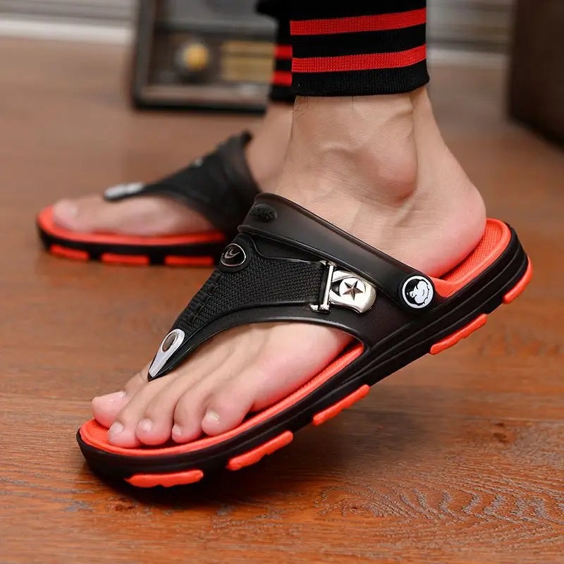Latest Men's Outdoor Slippers Men's Open Toes Slippers  Men's Beach Shoes Flip-Flops Sandals Slippers Eva