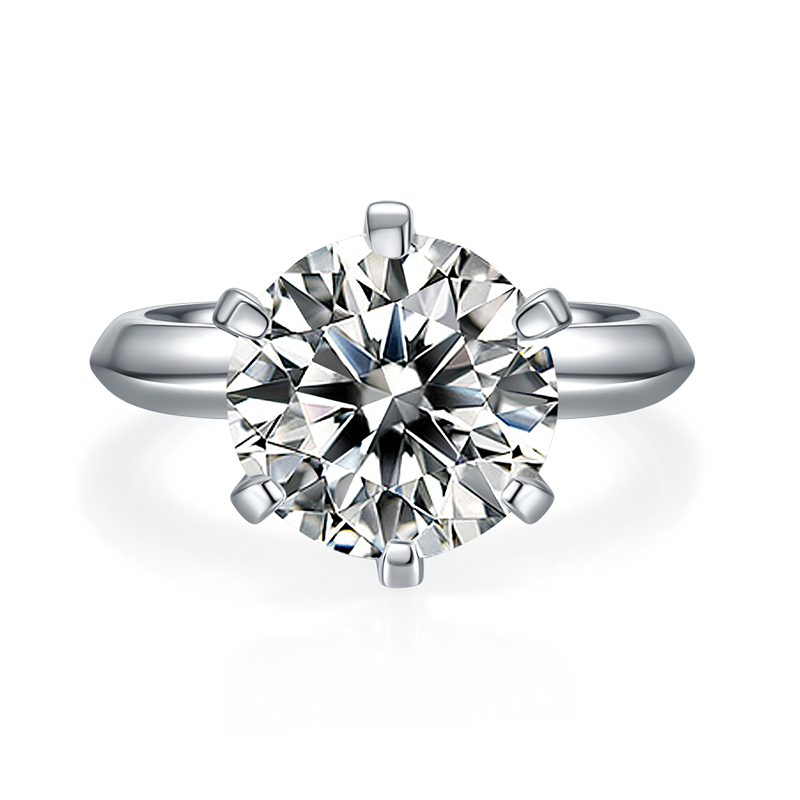 SGARIT Jewellery S925 Sterling Silver Gold Plated 5 Carat Moissanite Diamond Ring Jewelry