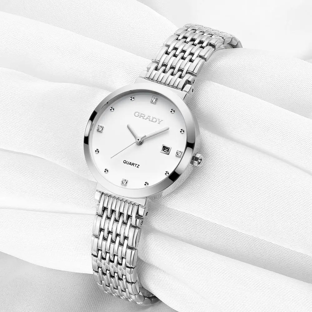 Women Watch Custom Logo Quartz Watches Japan Movt Stainless Steel Gold Watches for Ladies