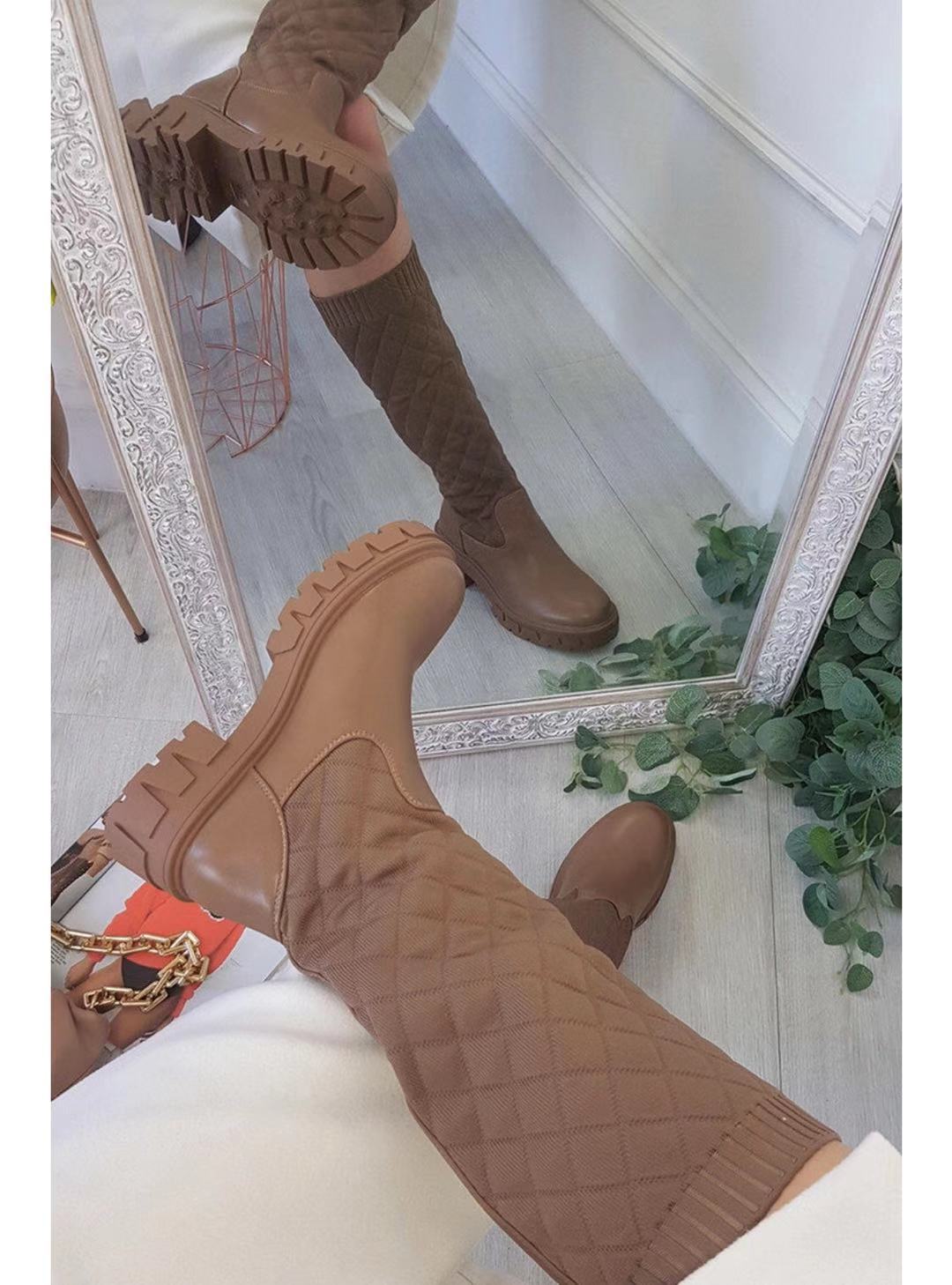TG040 Winter Fall 2022 Fashion Leather Ankle Boots Women Shoes Boot Flat Round Boots Women Shoes