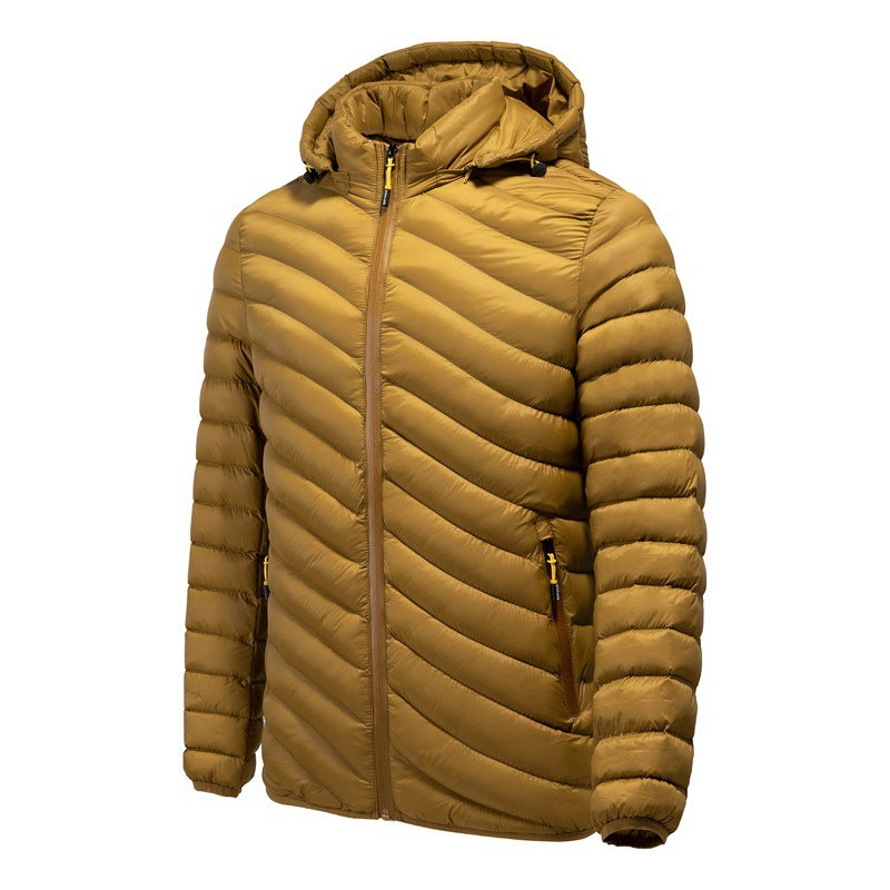 Fashion Latest Design  Custom Removable Hat Warm Cotton Coat  Men Winter Long Coats for  Man Coat