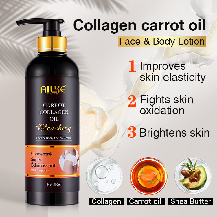 AILKE Body Care Collagen Serum Whitening Dark Spot Face Cream African Black Soap Bleaching Body Lotion Skin Care Set