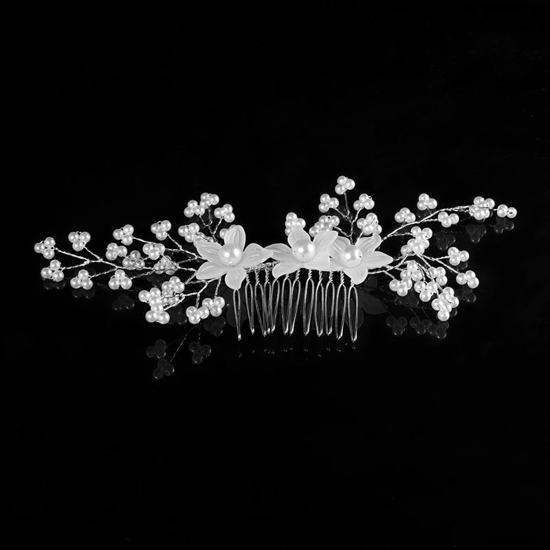 Elegant Bridal Wedding Hair Accessories Crystal Pearl Flower Girl Headband Ribbon Headpiece Hair Jewelry Accessories