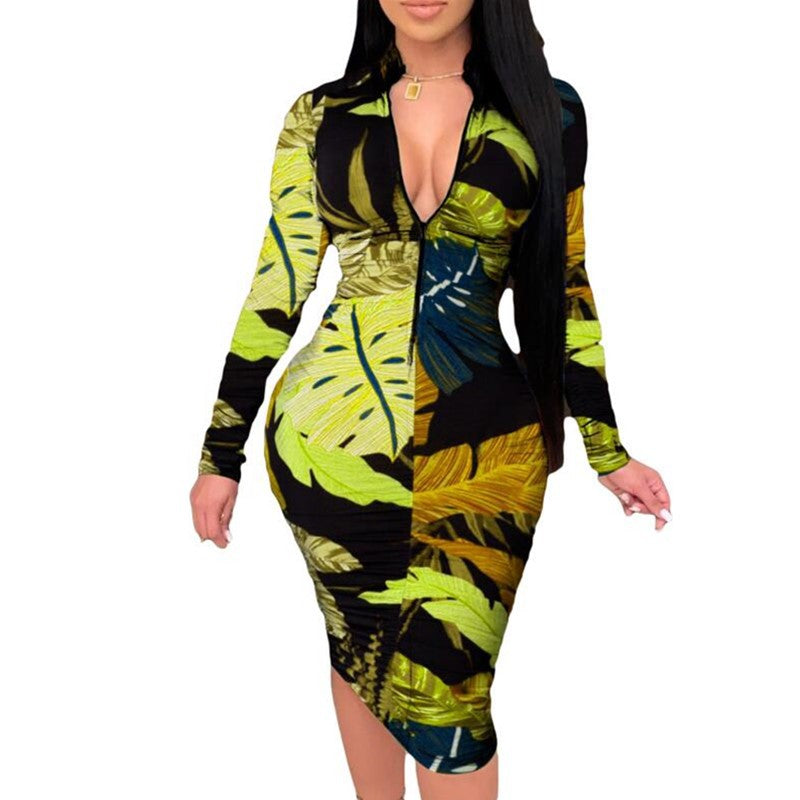 GQ2002 New Arrivals Printed Long Party Dress Red Dresses Women Sexy Club Dresses
