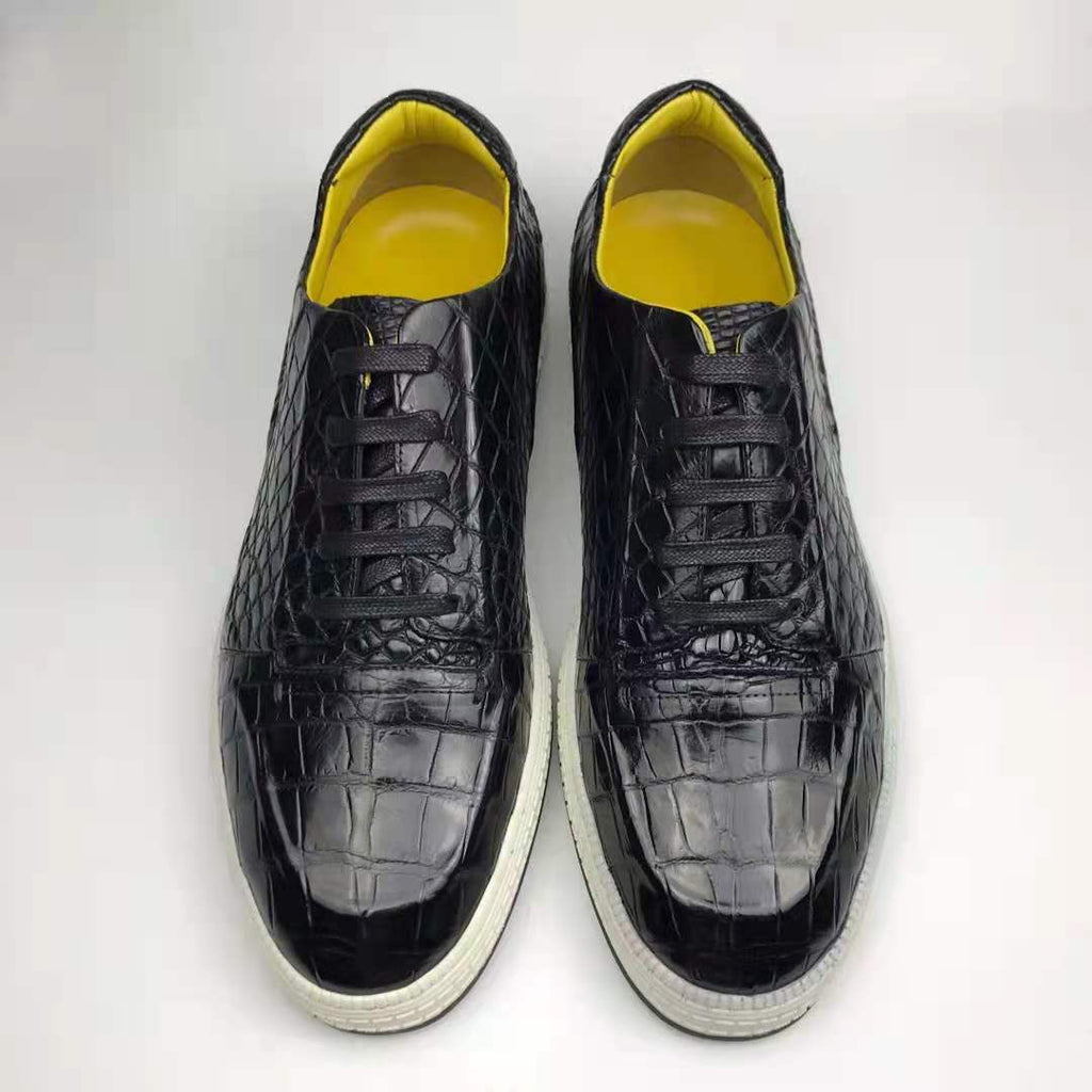 Custom Luxury Shoes Women Sneakers Hot Selling Alligator Shoes Men Sneaker Chic Fashionable Italian Crocodile Leather Men Shoes