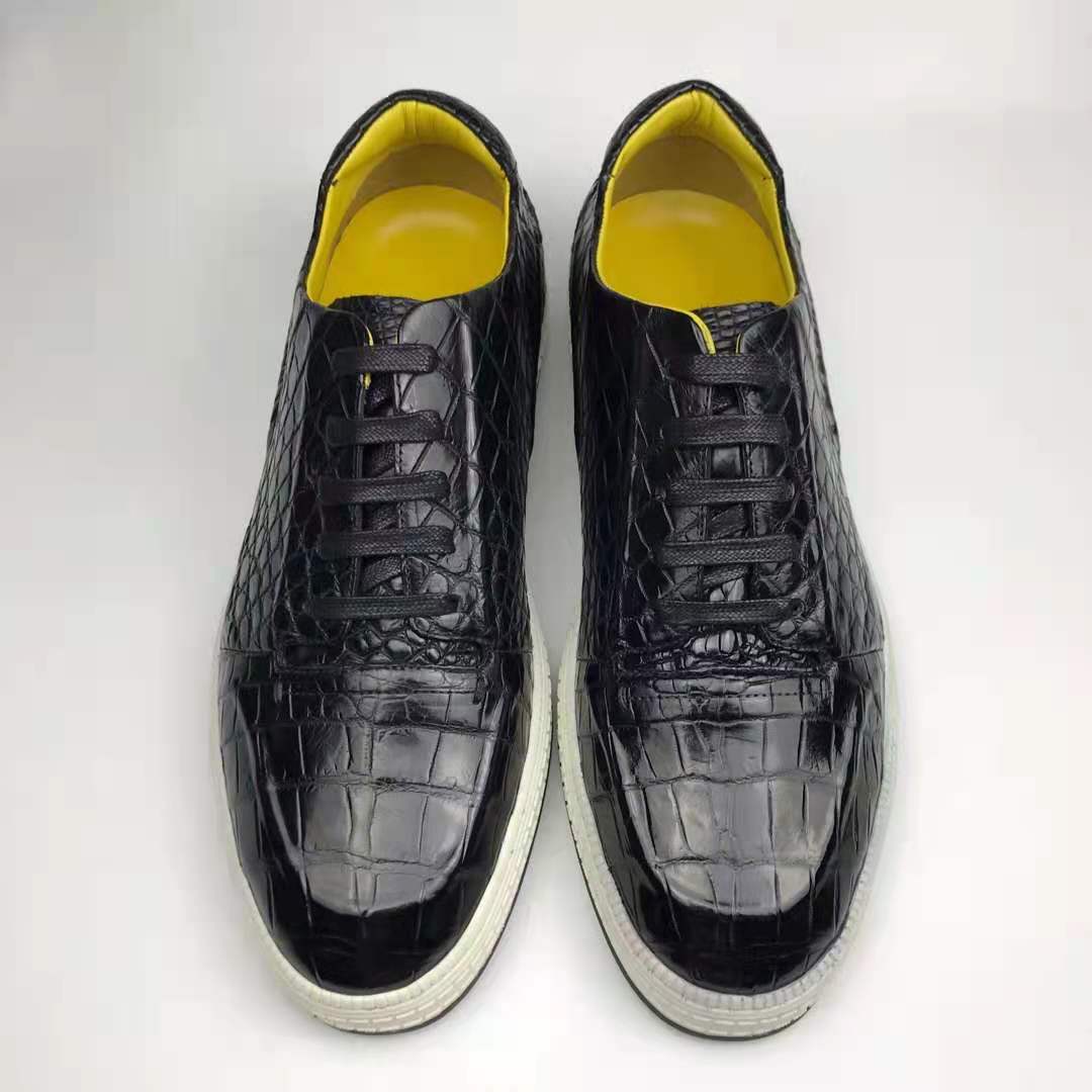 Custom Luxury Shoes Women Sneakers Hot Selling Alligator Shoes Men Sneaker Chic Fashionable Italian Crocodile Leather Men Shoes