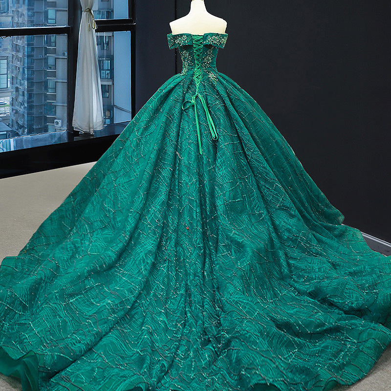 Women Luxurious Sequin Party Evening Dresses Elegant Ball Gown Wedding Dresses - My Store