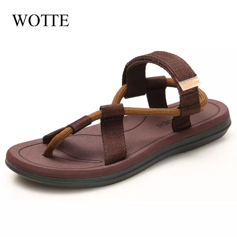 Flip Flops Slip on Flats Slippers Slides Sandals Men Sandalias Hombre Gladiator Casual Sandals Rope Male Summer Roman Beach Shoe