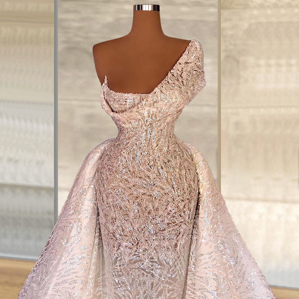 Elegant Off Shoulder Lace Vestidos De Novia Beaded Casual Dresses Formal Bling Dress Abiti Da Sposa Wedding Dresses - My Store