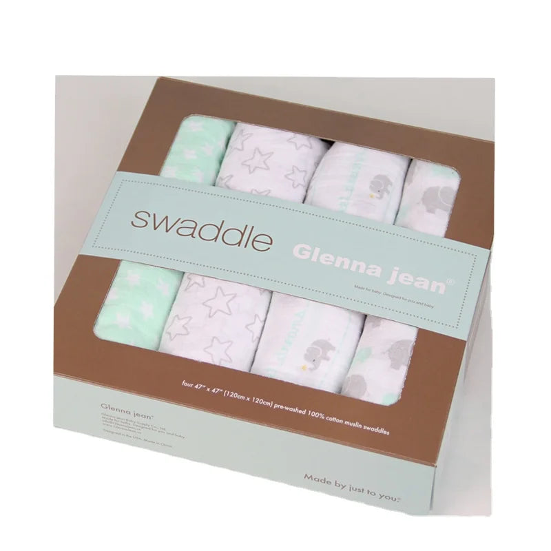 Soft Cotton Baby Blanket  Baby Muslin Swaddle Wrap