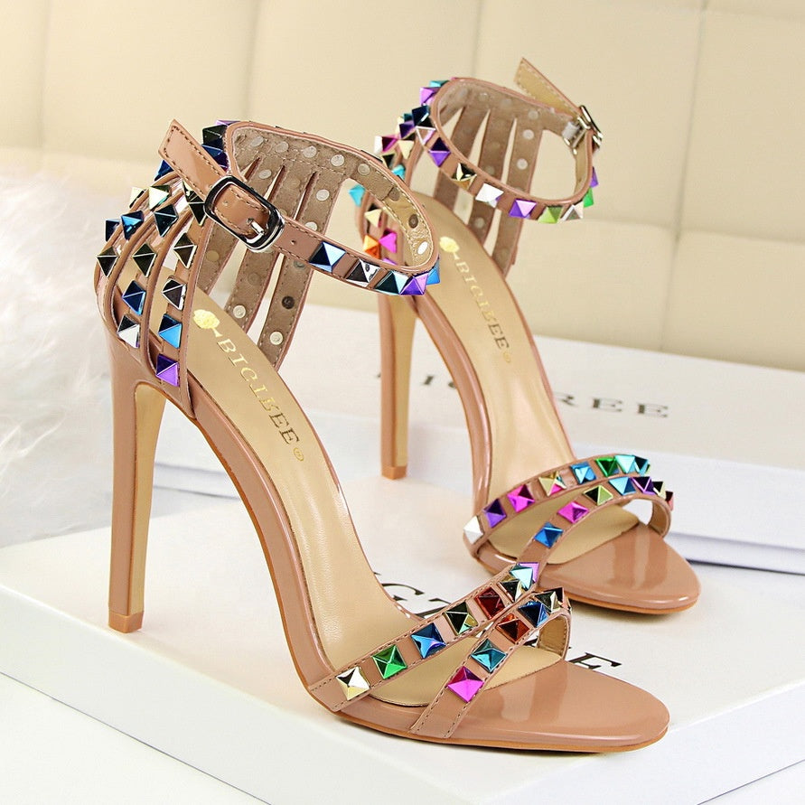 Famous Brands Heeled Sandals Sexy Sandalias Wedges Sandal Pointy Women's Pumps High Heels Shoes for Women