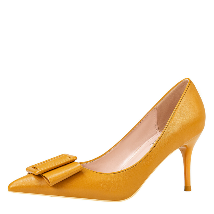 Thin Heel Shallow Mouth Pointed Shoes Scalp Buckle Shoes Women Heels