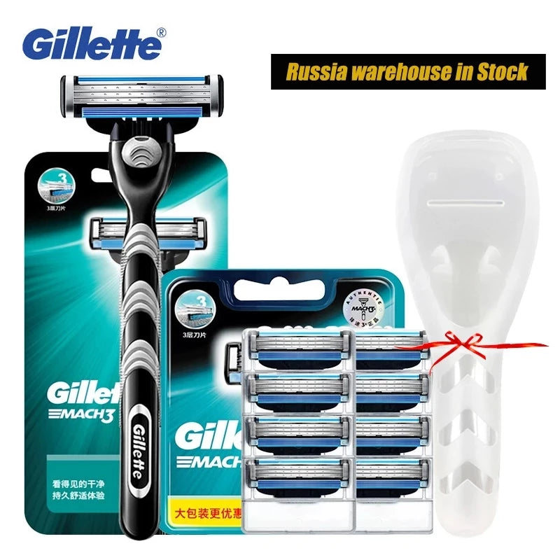 Gillette Mach 3 Shaving Razor Blades for Men'S Face Replaceable Sharp Shaver Razor Blade Mach3 Cassette Shaving Blade Refill