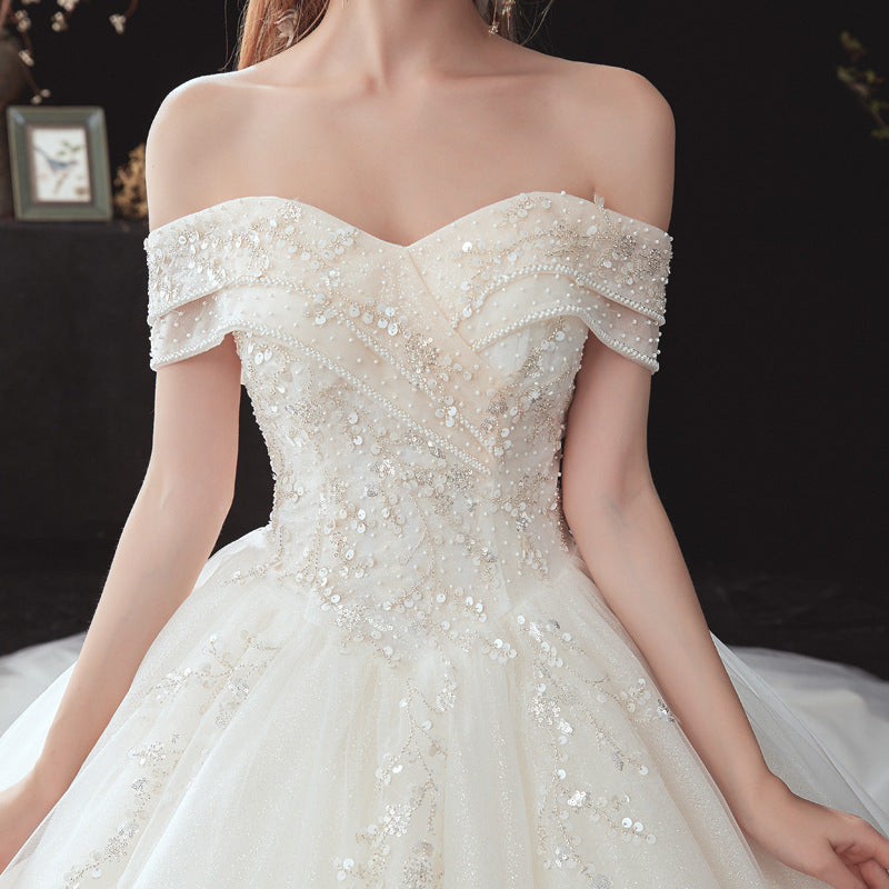 Plus Size High Grade Strapless French Tail Light Yarn Dress Wedding Dresses Women Wedding - My Store
