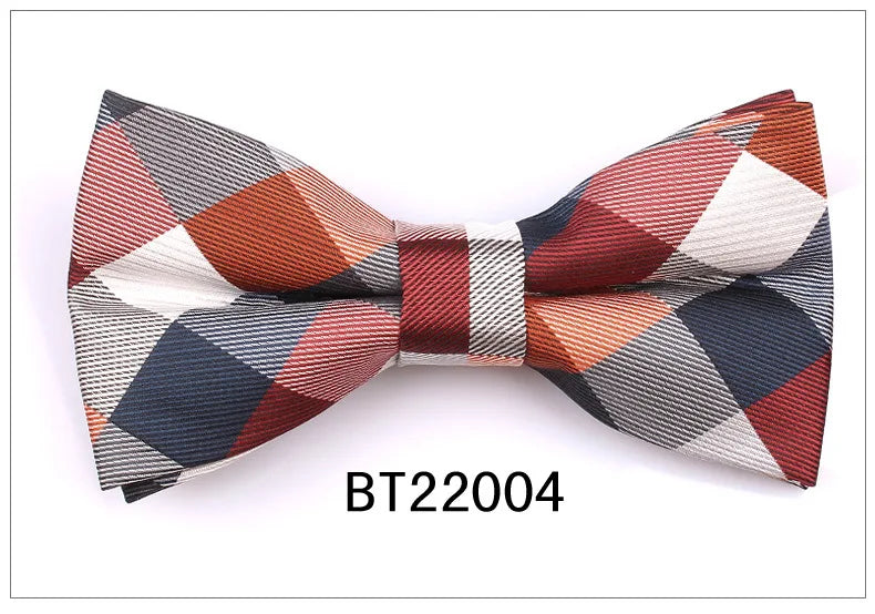 Italian Silk Tie Checked Plaid Pleated Neck Ties for Men Business 7CM Polyester Ties Business