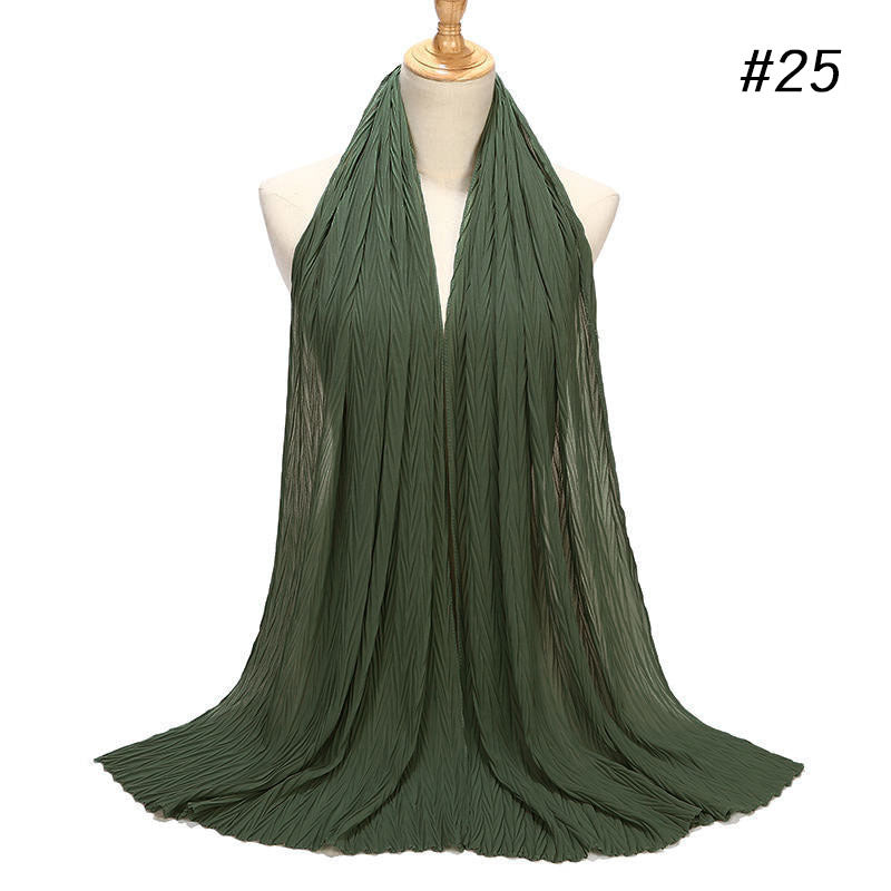 Inner Hijab Under Scarf Long Dubai Pleated Chiffon Hijabs Scarfs 2020 Scarves Muslim