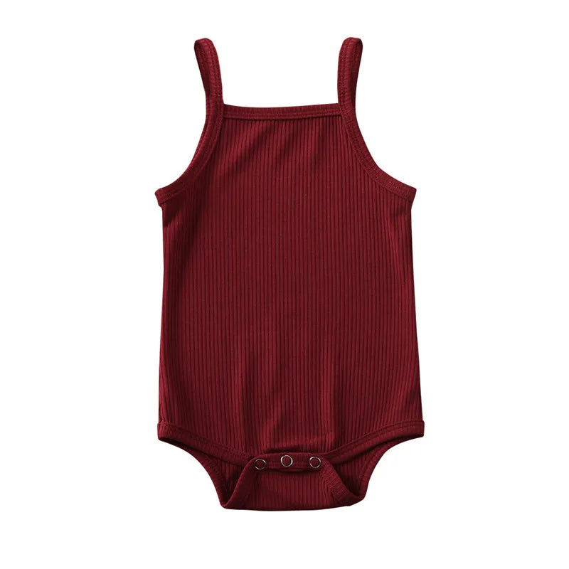 0-18Months Unisex Baby Summer Bodysuit Baby Boy Solid Pink White Green Jumpsuit for Newborn Girls Sleeveless Playsuit Clothes