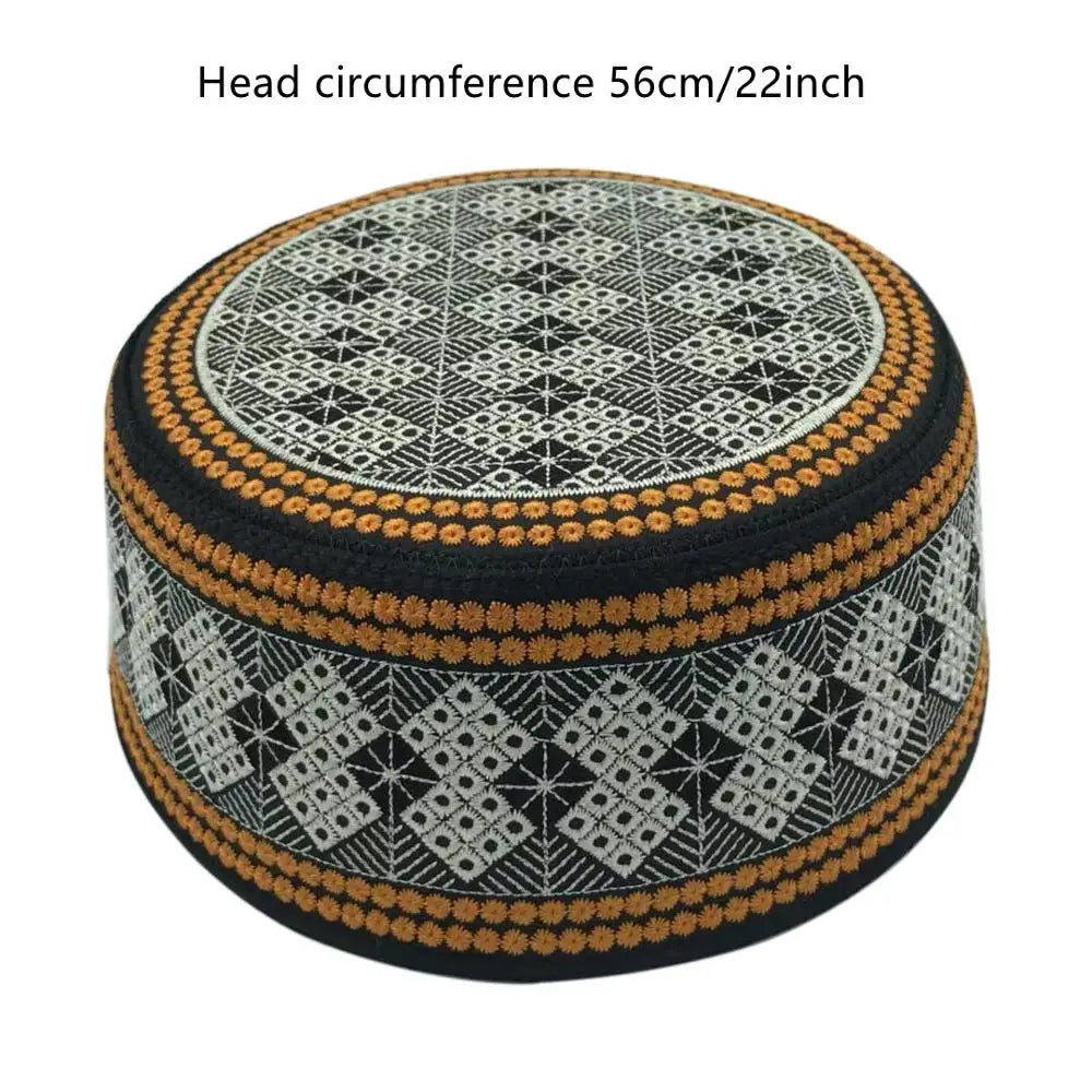New Prayer Hats Cotton Embroidery Islamism Muslim Hat Islam Arabic India Jewish Hat Saudi Arabia Hats for Men Headscarf Clothing